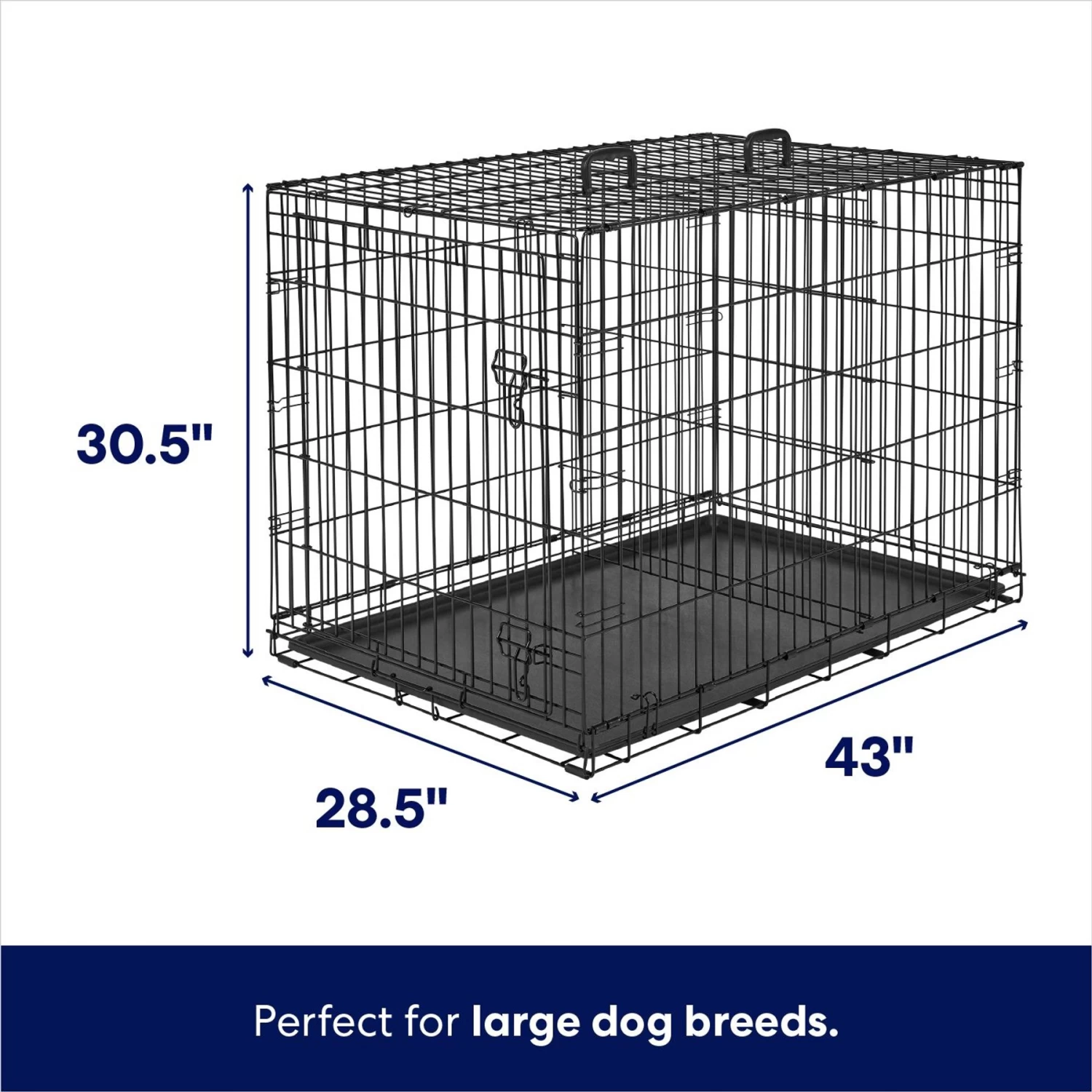 Frisco Heavy Duty Fold & Carry Single Door Collapsible Wire Dog Crate 2 Frisco Heavy Duty Fold & Carry Single Door Collapsible Wire Dog Crate - Image 2