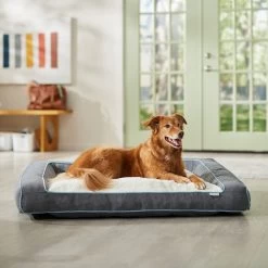 Frisco Plush Orthopedic Bolster Dog Bed W/Removable Cover