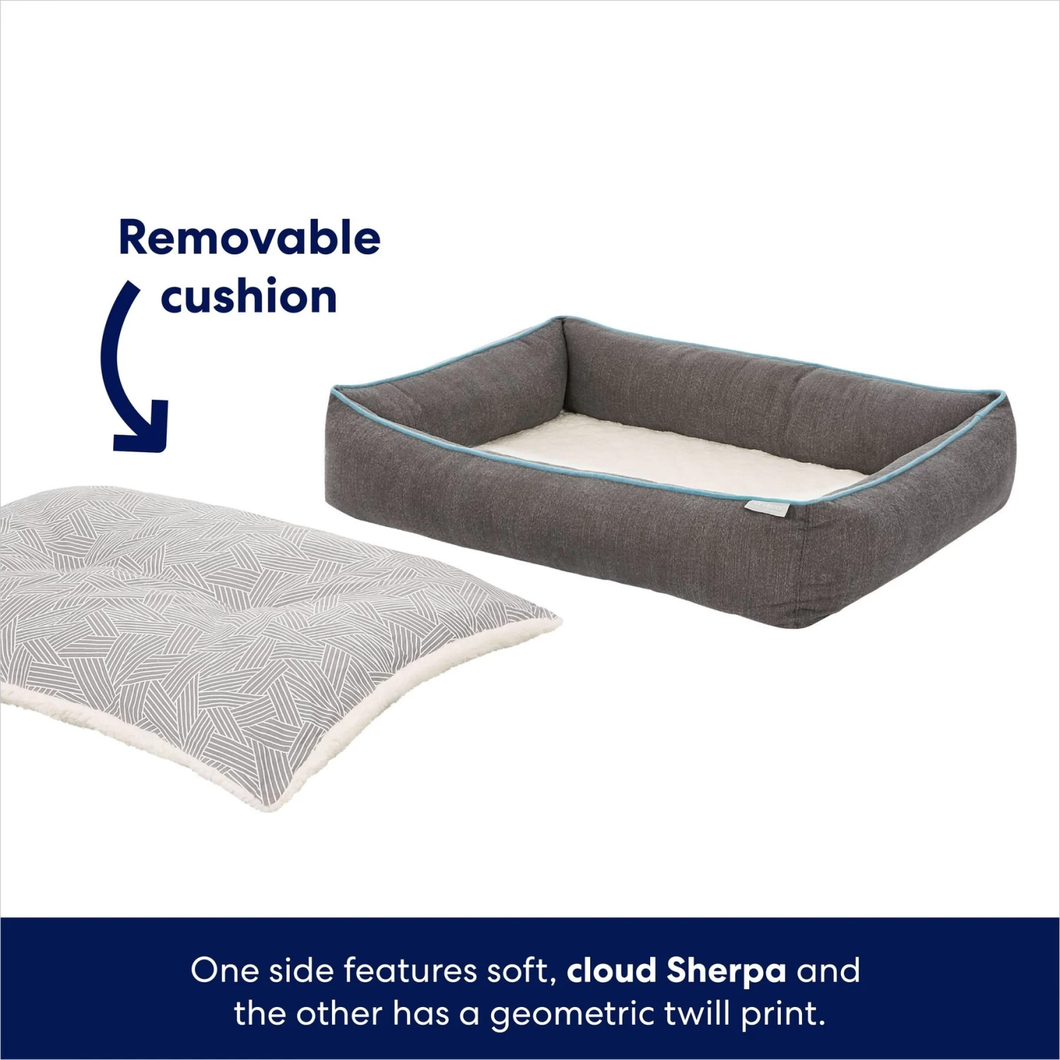 Frisco Sherpa Orthopedic Bolster Cat & Dog Bed 3 Frisco Sherpa Orthopedic Bolster Cat & Dog Bed - Image 3