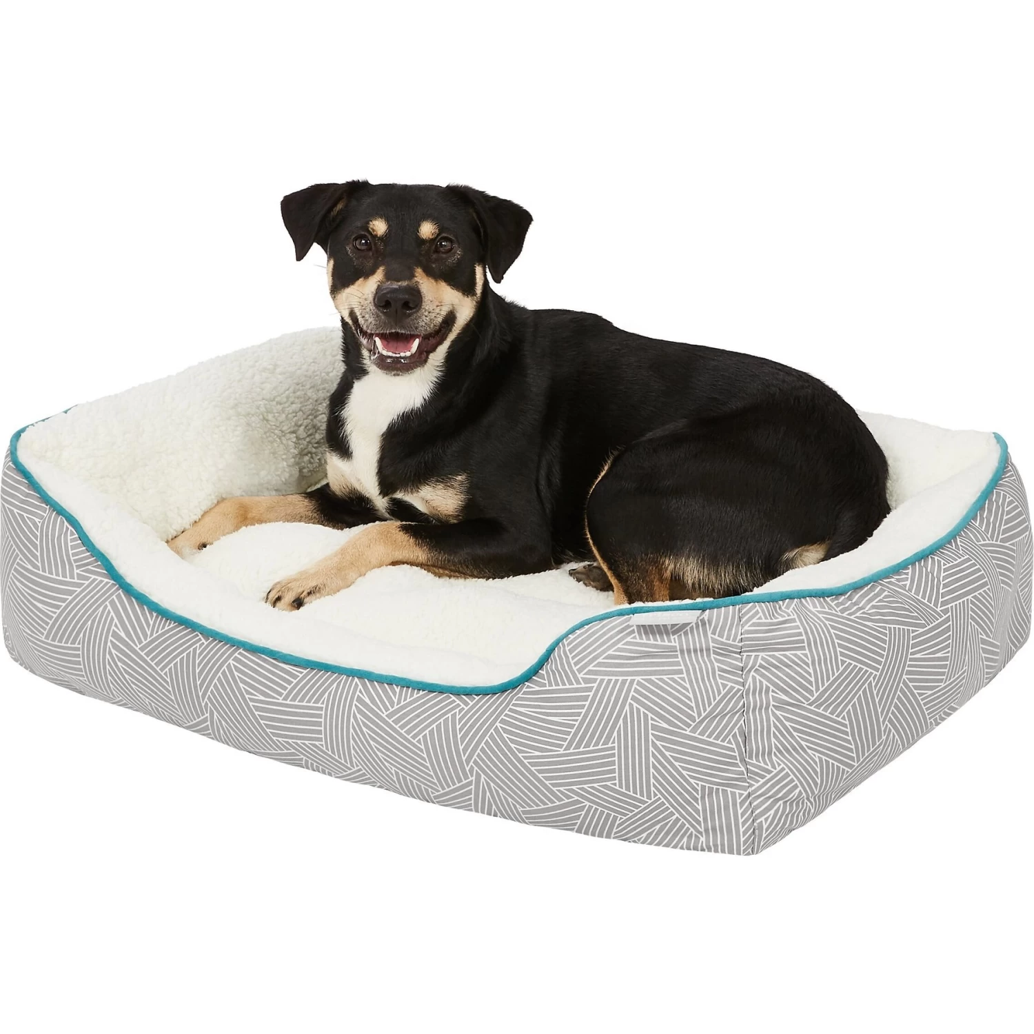Frisco Sherpa Rectangular Bolster Cat & Dog Bed 5 Frisco Sherpa Rectangular Bolster Cat & Dog Bed - Image 5