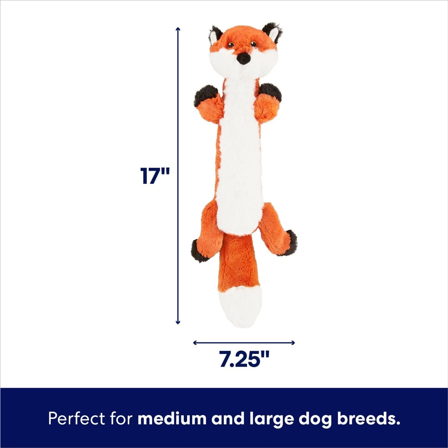 Frisco Fox Skinny Plush Squeaky Dog Toy 2 Frisco Fox Skinny Plush Squeaky Dog Toy - Image 2