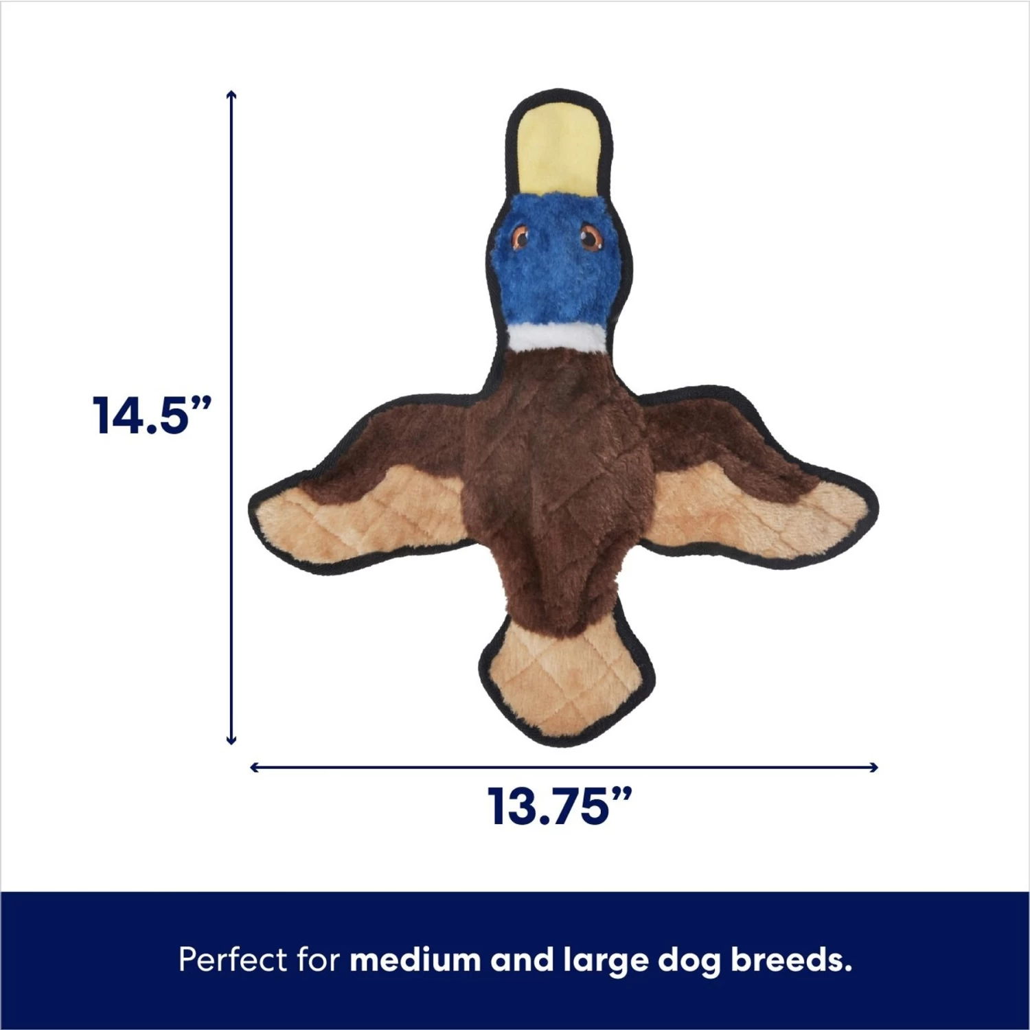 Frisco Duck Flat Plush Squeaky Dog Toy 2 Frisco Duck Flat Plush Squeaky Dog Toy - Image 2