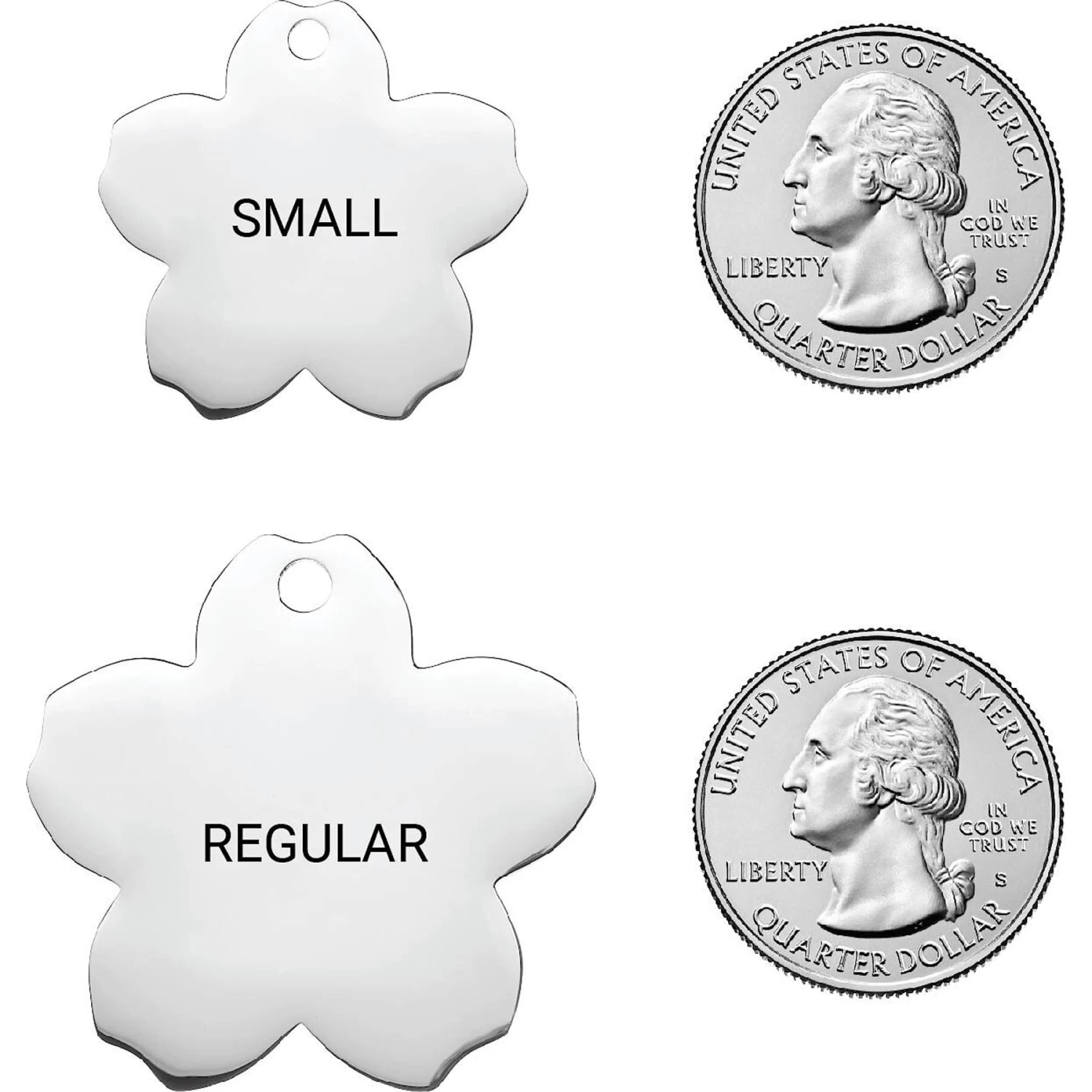 Frisco Stainless Steel Personalized Dog & Cat ID Tag, Flower 2 Frisco Stainless Steel Personalized Dog & Cat ID Tag, Flower - Image 2