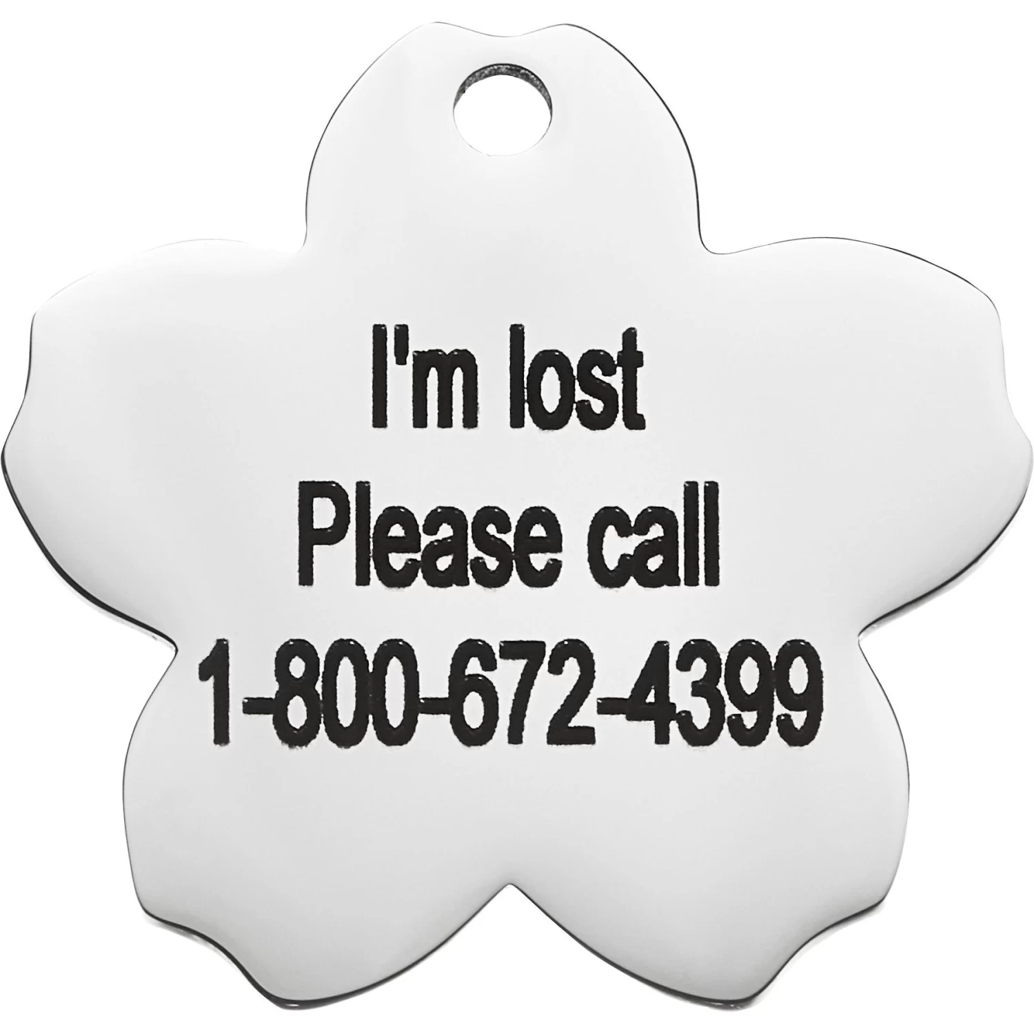 Frisco Stainless Steel Personalized Dog & Cat ID Tag, Flower 5 Frisco Stainless Steel Personalized Dog & Cat ID Tag, Flower - Image 5