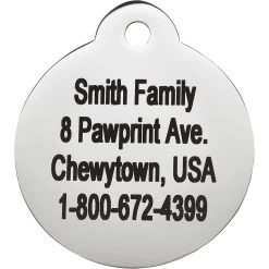 Frisco Personalized Dog & Cat Tag, Round -Frisco 153015 PT3. AC SS1800 V1548964844