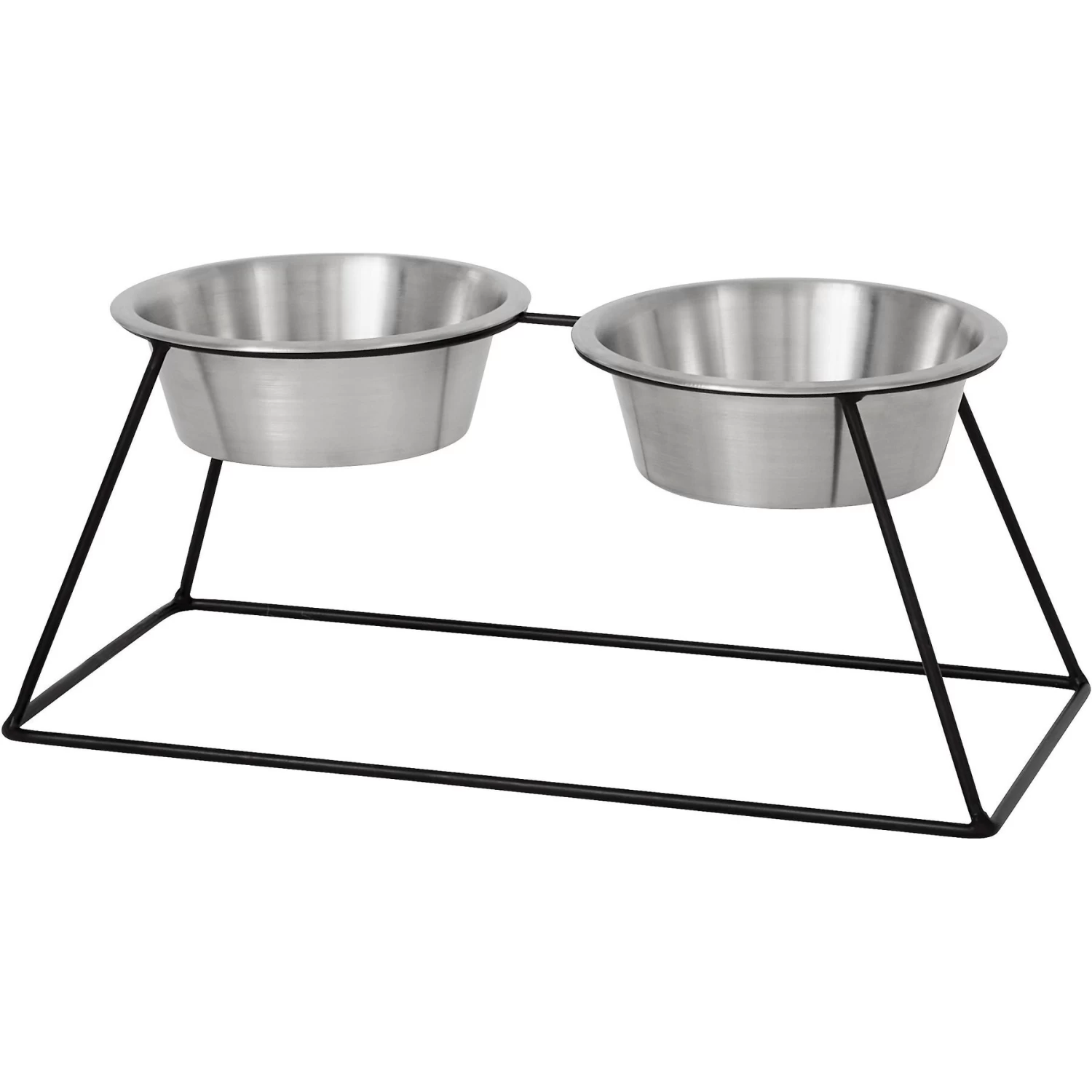 Frisco Pyramid Elevated Stainless Steel Double Diner Dog & Cat Bowl 3 Frisco Pyramid Elevated Stainless Steel Double Diner Dog & Cat Bowl - Image 3