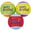 Frisco Birthday Fetch Squeaky Tennis Ball Dog Toy