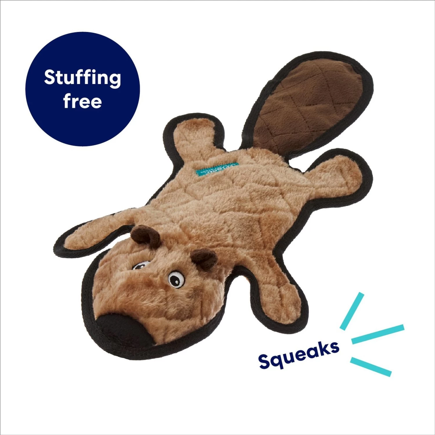 Frisco Beaver Stuffing-Free Flat Plush Squeaky Dog Toy 3 Frisco Beaver Stuffing-Free Flat Plush Squeaky Dog Toy - Image 3