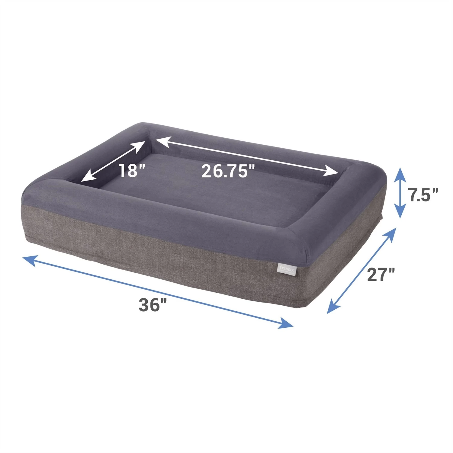 Frisco Orthopedic Rectangular Bolster Cat & Dog Bed W/Removable Cover 2 Frisco Orthopedic Rectangular Bolster Cat & Dog Bed W/Removable Cover - Image 2