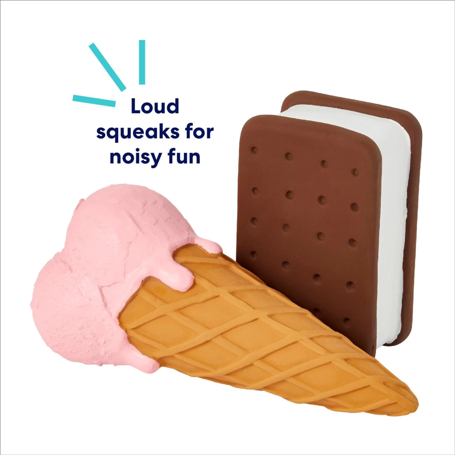 Frisco Ice Cream Sandwich & Ice Cream Cone Latex Squeaky Dog Toy 3 Frisco Ice Cream Sandwich & Ice Cream Cone Latex Squeaky Dog Toy - Image 3