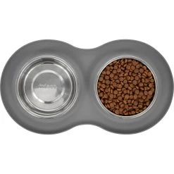Frisco Double Stainless Steel Pet Bowl With Silicone Mat 12 Frisco Double Stainless Steel Pet Bowl With Silicone Mat -Frisco 215986 PT4. AC SS1800 V1591020068