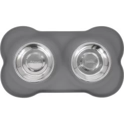 Frisco Silicone Stainless Steel Double Diner Dog & Cat Bowl 10 Frisco Silicone Stainless Steel Double Diner Dog & Cat Bowl -Frisco 215990 PT3. AC SS1800 V1591020095