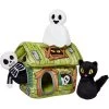 Frisco Halloween Haunted Shack Hide & Seek Puzzle Plush Squeaky Dog Toy