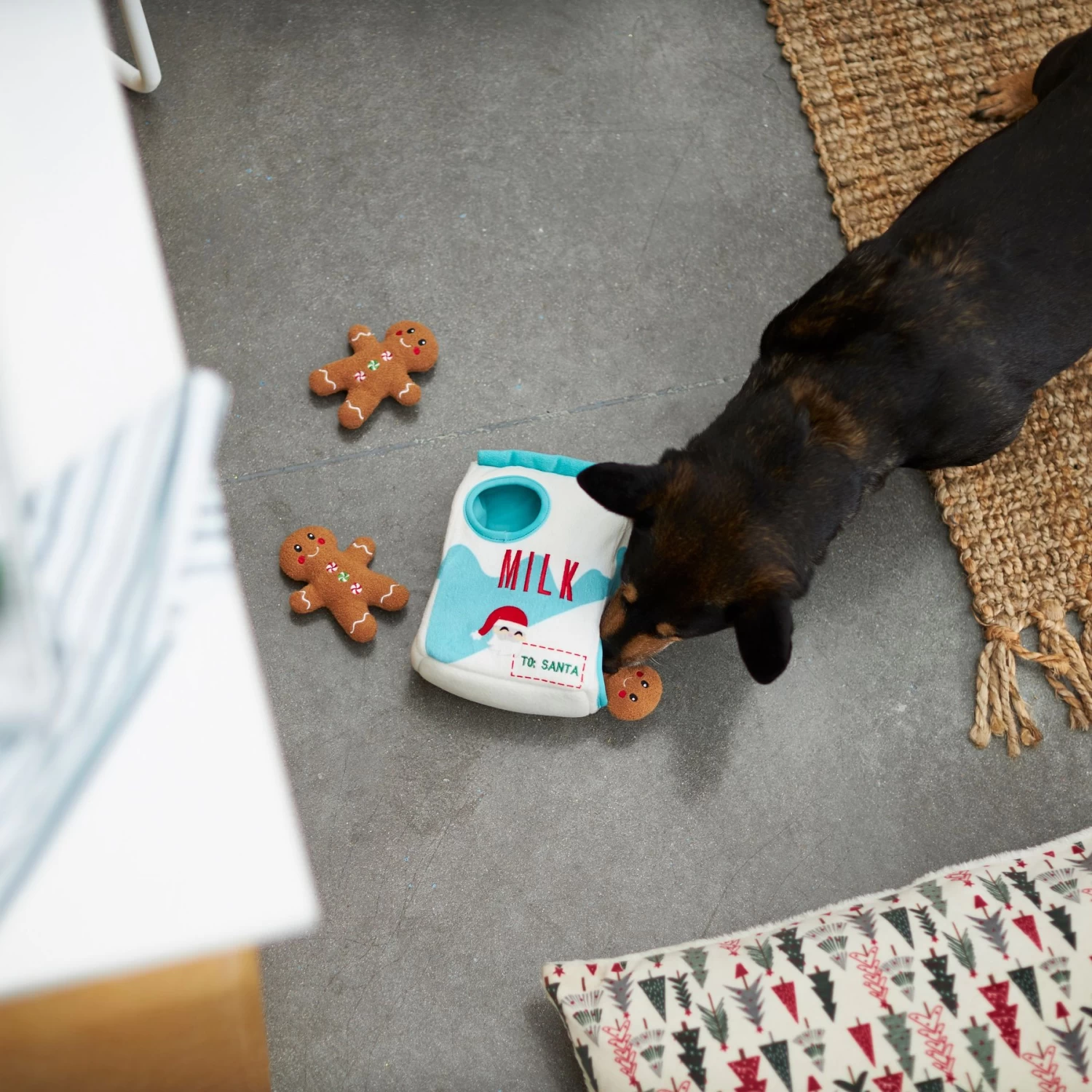 Frisco Holiday Milk & Gingerbread Cookies Hide & Seek Puzzle Plush Squeaky Dog Toy 6 Frisco Holiday Milk & Gingerbread Cookies Hide & Seek Puzzle Plush Squeaky Dog Toy - Image 6