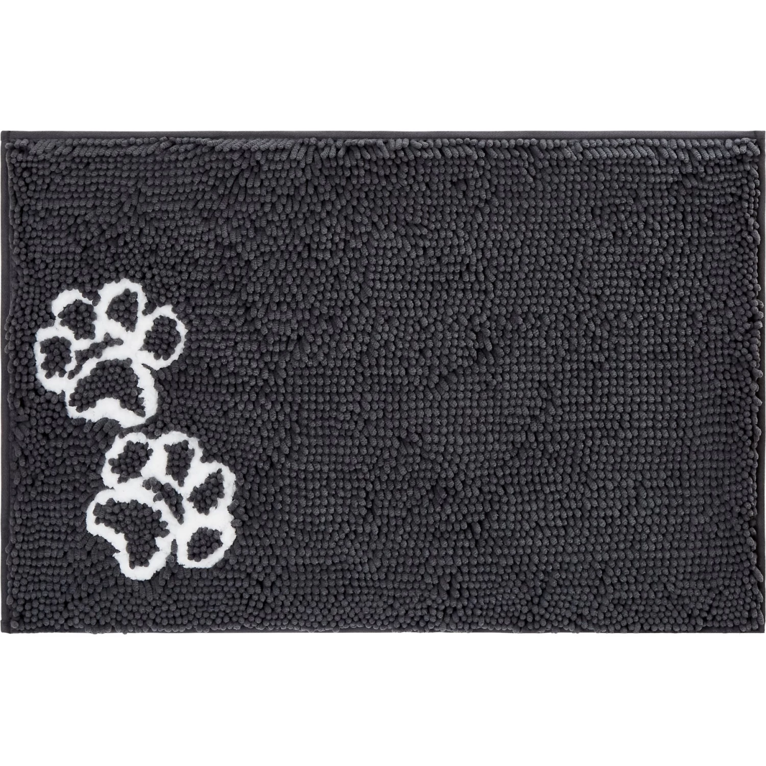 Frisco Microfiber Chenille Paw Print Dog & Cat Mat, Dark Gray 1 Frisco Microfiber Chenille Paw Print Dog & Cat Mat, Dark Gray