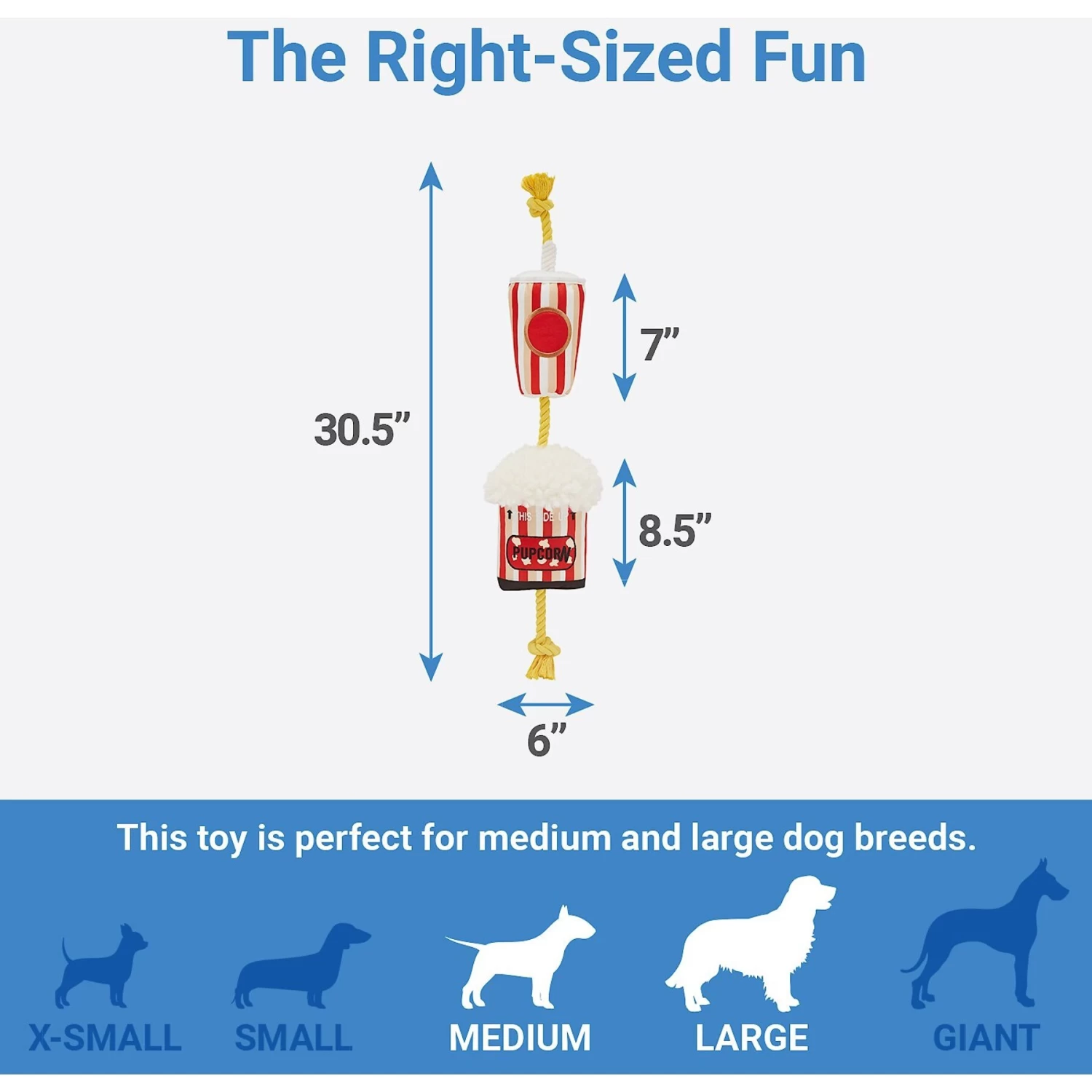 Frisco Zoomies & Chill Theatre Snacks Rope With Plush Squeaky Dog Toy 2 Frisco Zoomies & Chill Theatre Snacks Rope With Plush Squeaky Dog Toy - Image 2