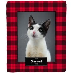 Frisco Plaid Sherpa Fleece Personalized Blanket