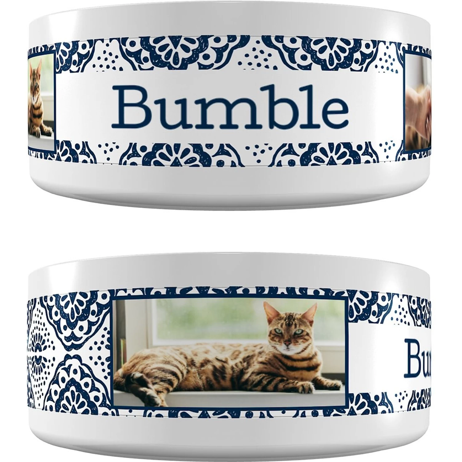 Frisco Boho Damask Ceramic Personalized Dog & Cat Bowl 1 Frisco Boho Damask Ceramic Personalized Dog & Cat Bowl