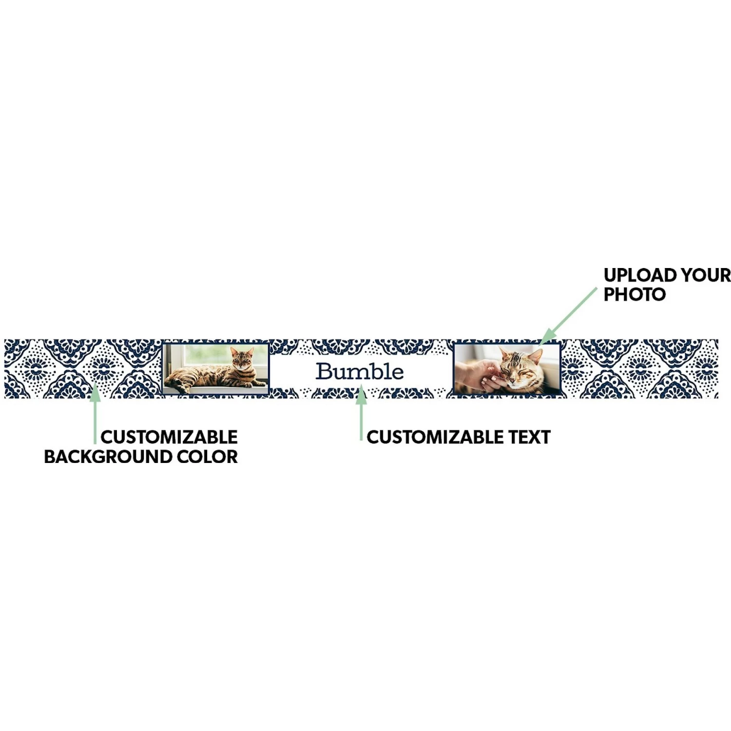 Frisco Boho Damask Ceramic Personalized Dog & Cat Bowl 2 Frisco Boho Damask Ceramic Personalized Dog & Cat Bowl - Image 2