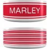 Frisco Preppy Stripes Ceramic Personalized Dog Bowl