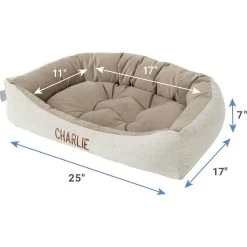 Frisco Rectangular Personalized Bolster Dog Bed W/Removable Cover, Beige, Medium 5 Frisco Rectangular Personalized Bolster Dog Bed W/Removable Cover, Beige, Medium -Frisco 252613 PT2. AC SS1800 V1605142360
