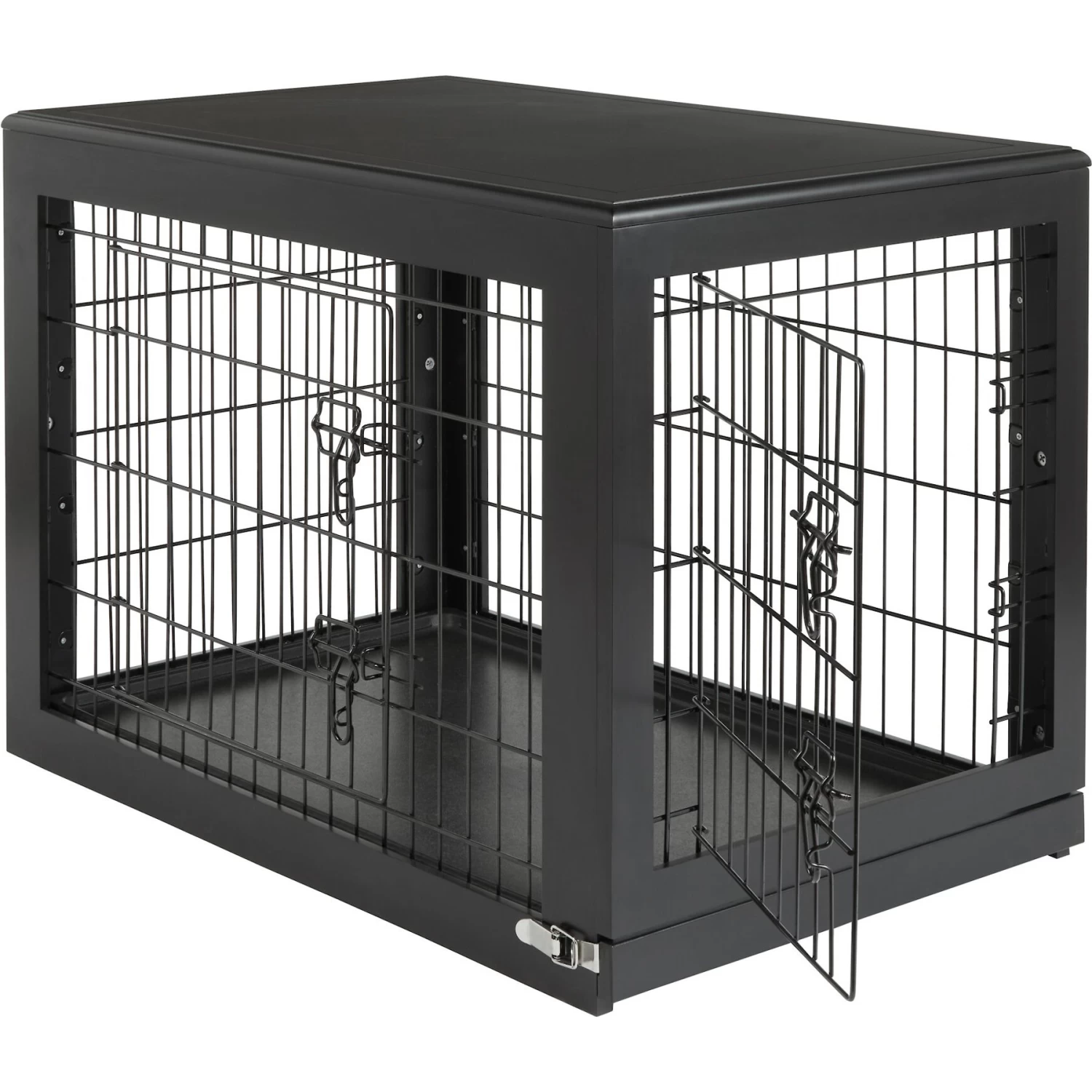 Frisco Double Door Furniture Style Dog Crate, Black 3 Frisco Double Door Furniture Style Dog Crate, Black - Image 3