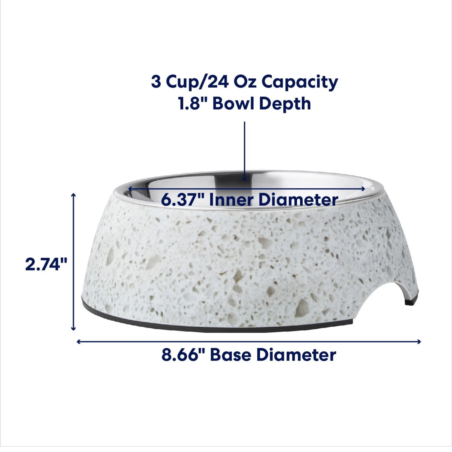 Frisco Quartz Design Stainless Steel Dog & Cat Bowl 2 Frisco Quartz Design Stainless Steel Dog & Cat Bowl - Image 2