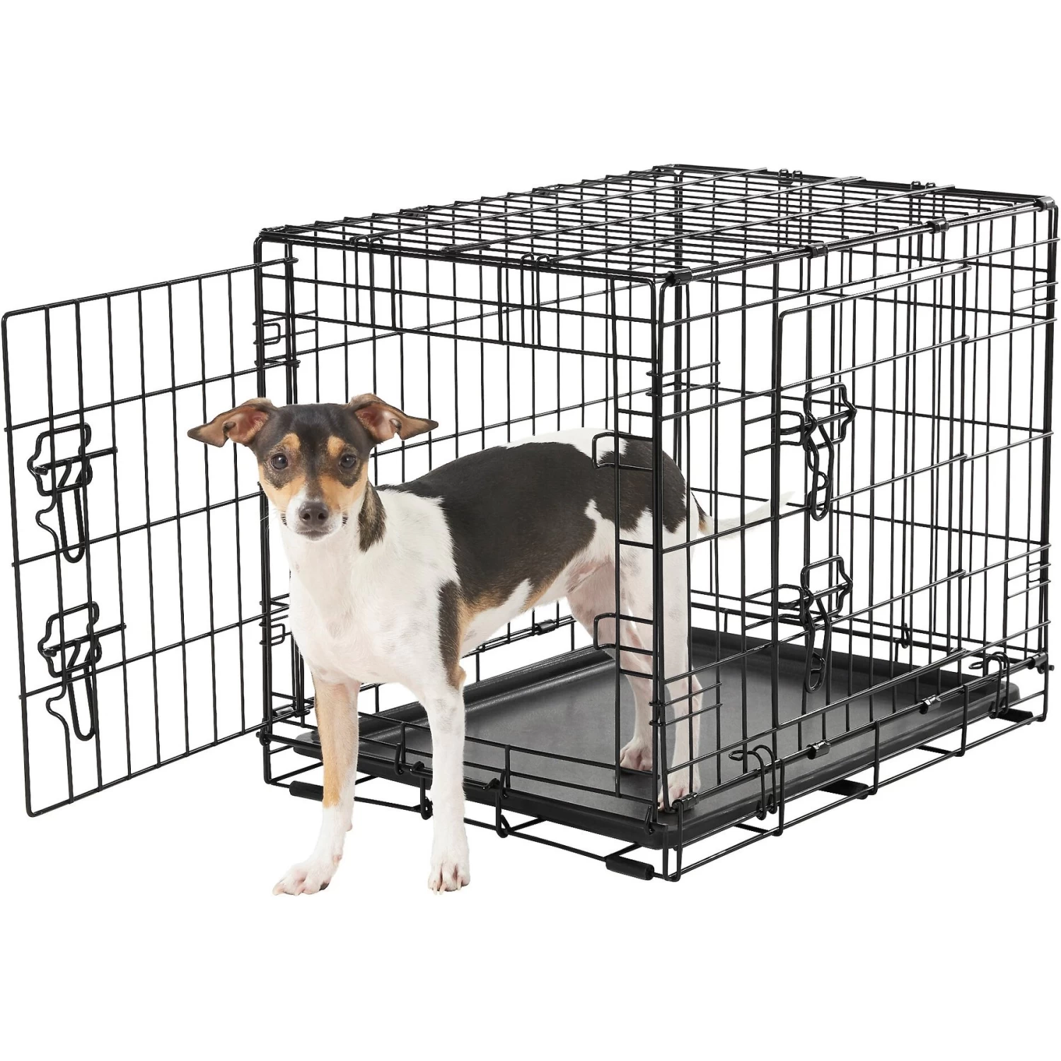 Frisco Fold & Carry Double Door Collapsible Wire Dog Crate & Frisco Gray Basket Weave Dog Crate Mat 3 Frisco Fold & Carry Double Door Collapsible Wire Dog Crate & Frisco Gray Basket Weave Dog Crate Mat - Image 3