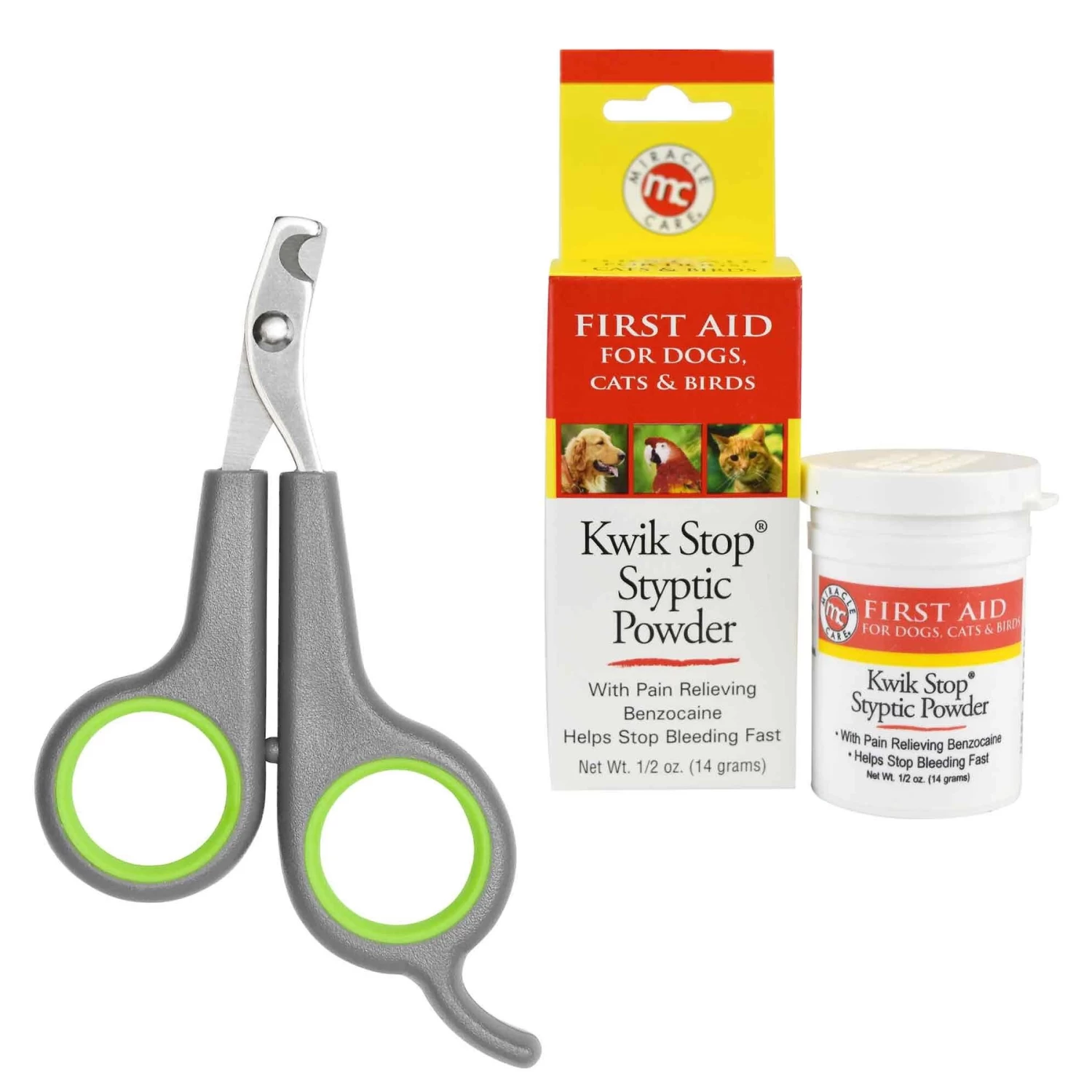 Frisco Dog & Cat Nail Clippers & Miracle Care Kwik-Stop Styptic Powder For Dogs, Cats & Birds 1 Frisco Dog & Cat Nail Clippers & Miracle Care Kwik-Stop Styptic Powder For Dogs, Cats & Birds