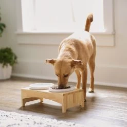 Frisco Ceramic Dog & Cat Double Diner With Elevated Wood Stand -Frisco 256052 PT2. AC SS1800 V1615311142