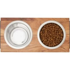 Frisco Wood Elevated Non-Skid Stainless Steel Double Diner Dog & Cat Bowl 8 Frisco Wood Elevated Non-Skid Stainless Steel Double Diner Dog & Cat Bowl -Frisco 257143 PT2. AC SS1800 V1615310833