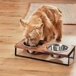 Frisco Wood Elevated Non-Skid Stainless Steel Double Diner Dog & Cat Bowl 9 Frisco Wood Elevated Non-Skid Stainless Steel Double Diner Dog & Cat Bowl -Frisco 257143 PT3. AC SS1800 V1615987292
