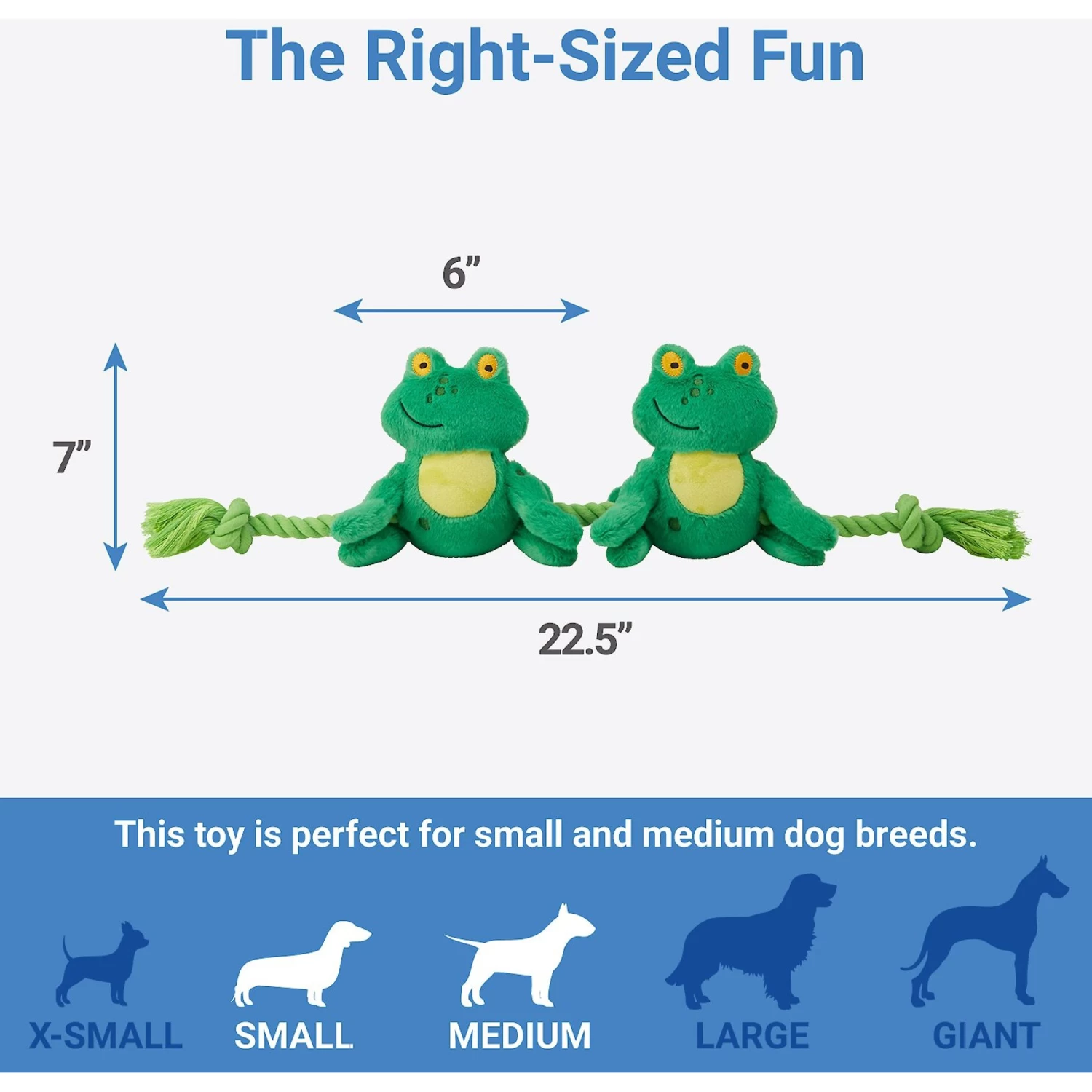 Frisco Magic Frog Plush With Rope Squeaky Dog Toy 2 Frisco Magic Frog Plush With Rope Squeaky Dog Toy - Image 2