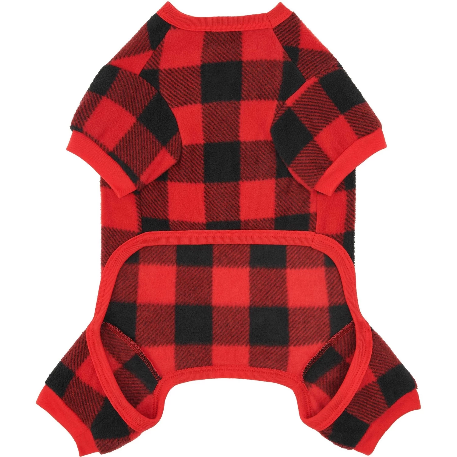 Frisco Dog & Cat Cozy Polar Fleece PJs, Red Plaid 4 Frisco Dog & Cat Cozy Polar Fleece PJs, Red Plaid - Image 4
