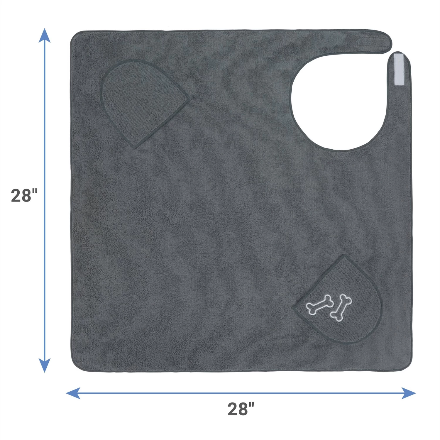 Frisco Embroidered Pawprint Microfiber Dog Bath Cape Towel 2 Frisco Embroidered Pawprint Microfiber Dog Bath Cape Towel - Image 2