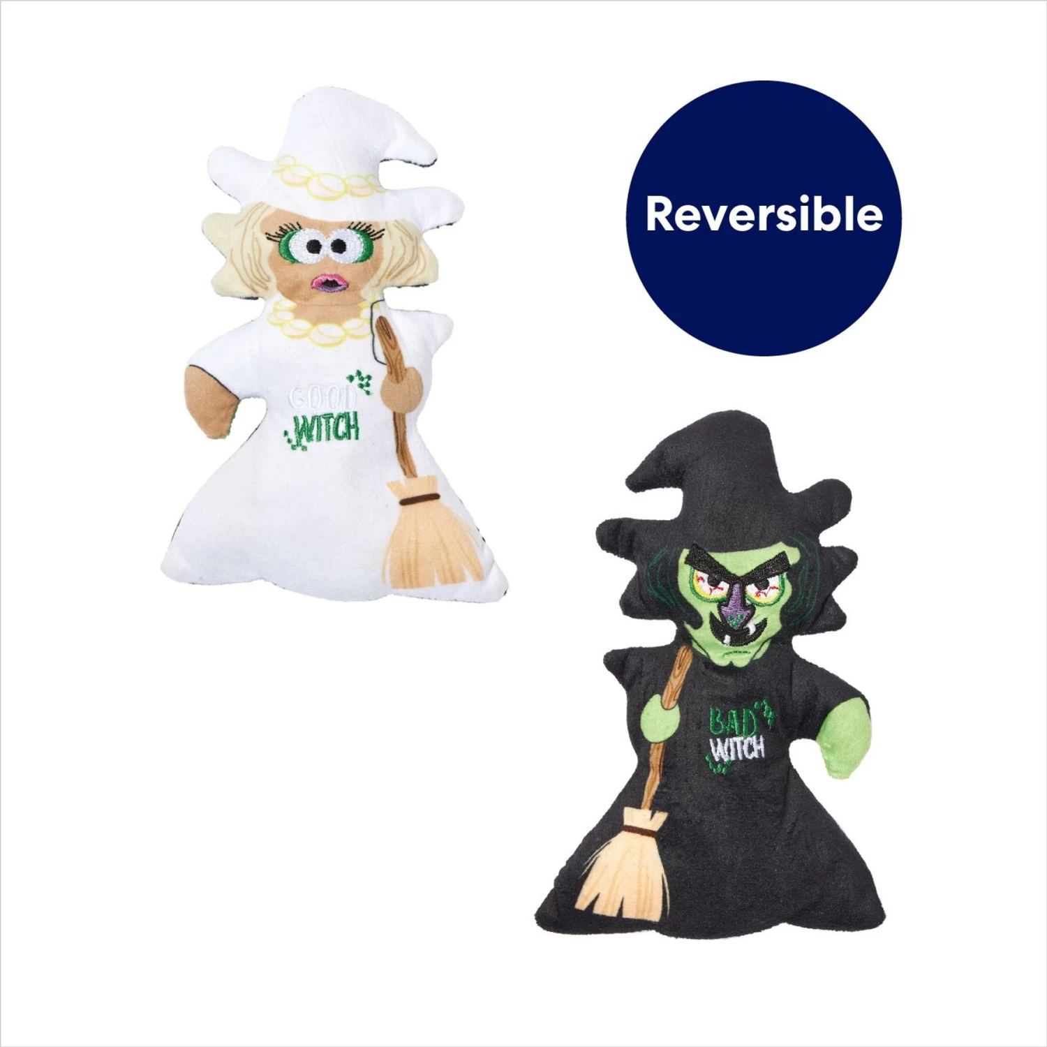Frisco Halloween Good Witch, Bad Witch Reversible Plush Squeaky Dog Toy 3 Frisco Halloween Good Witch, Bad Witch Reversible Plush Squeaky Dog Toy - Image 3