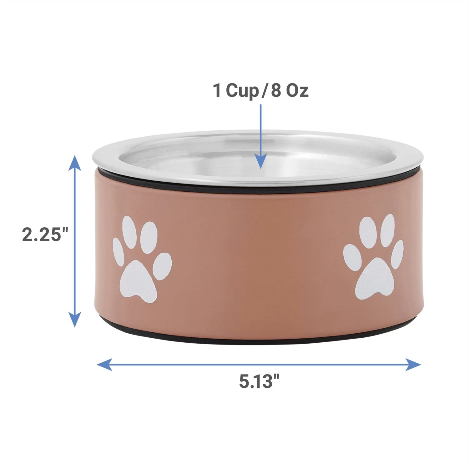 Frisco Paw Print Non-Skid Stainless Steel Dog & Cat Bowl 2 Frisco Paw Print Non-Skid Stainless Steel Dog & Cat Bowl - Image 2