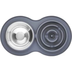 Frisco Silicone Stainless Steel Double Diner Slow Feeder Dog & Cat Bowl, Grey, 3 Cup 8 Frisco Silicone Stainless Steel Double Diner Slow Feeder Dog & Cat Bowl, Grey, 3 Cup -Frisco 277549 PT4. AC SS1800 V1627935299