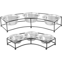 Frisco Multi Pet Feeding 3-Bowls Curved Stainless Steel Dog & Cat Bowl -Frisco 277563 PT5. AC SS1800 V1627936053