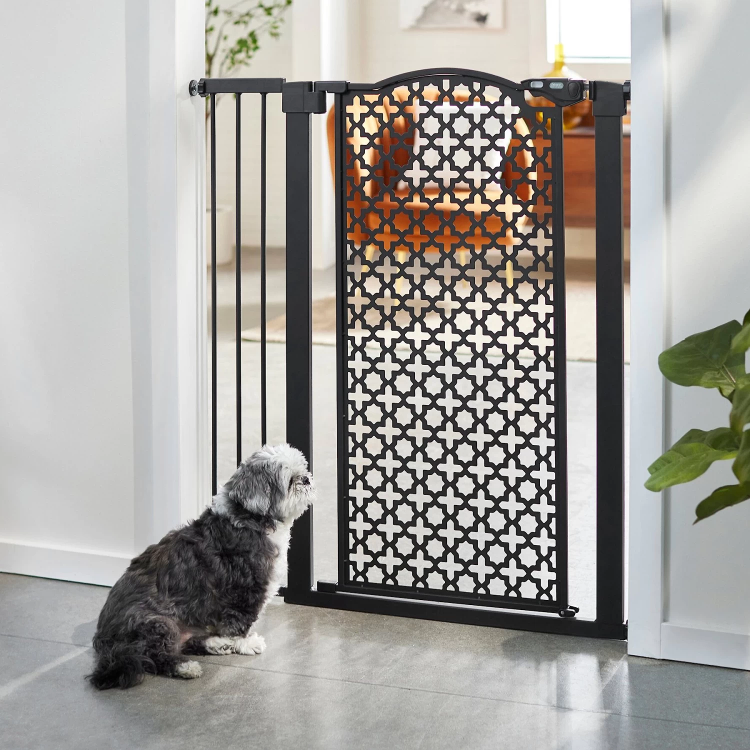 Frisco Metal Pattern Extra Tall Auto-close Dog Gate 1 Frisco Metal Pattern Extra Tall Auto-close Dog Gate