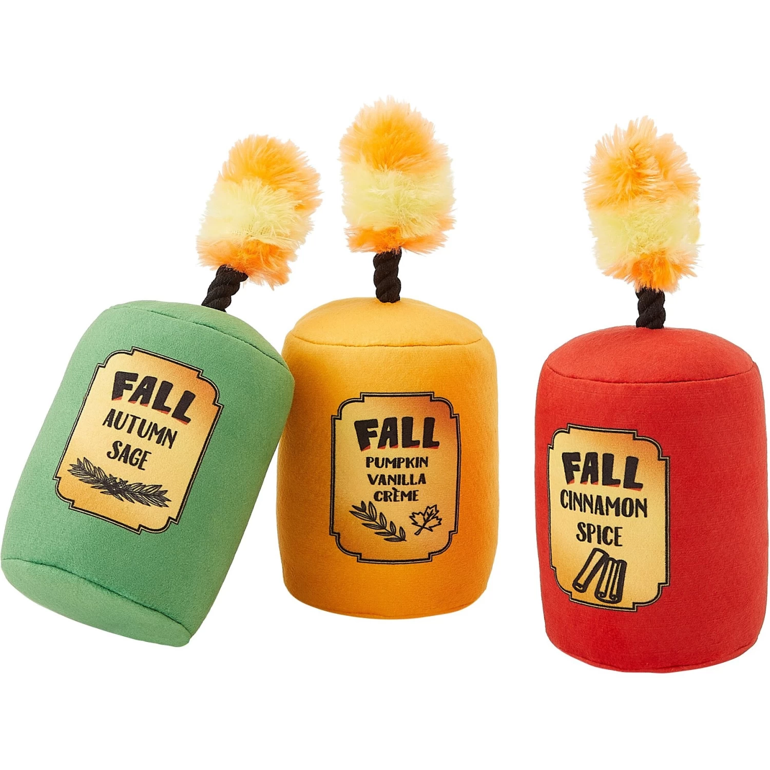 Frisco Fall Candles Plush Squeaky Dog Toy 1 Frisco Fall Candles Plush Squeaky Dog Toy