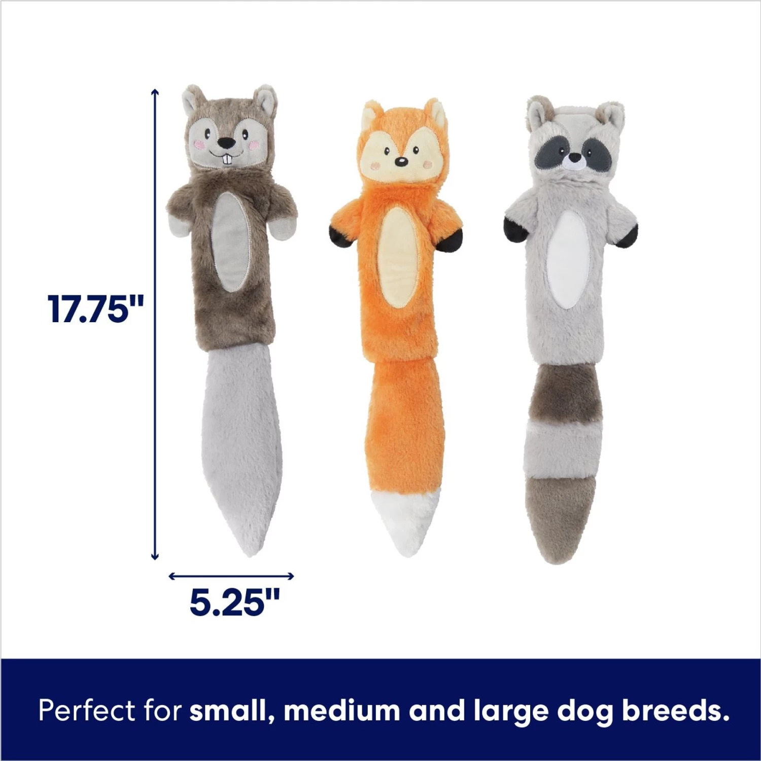 Frisco Forest Friends Stuffing-Free Skinny Plush Squeaky Dog Toy 2 Frisco Forest Friends Stuffing-Free Skinny Plush Squeaky Dog Toy - Image 2