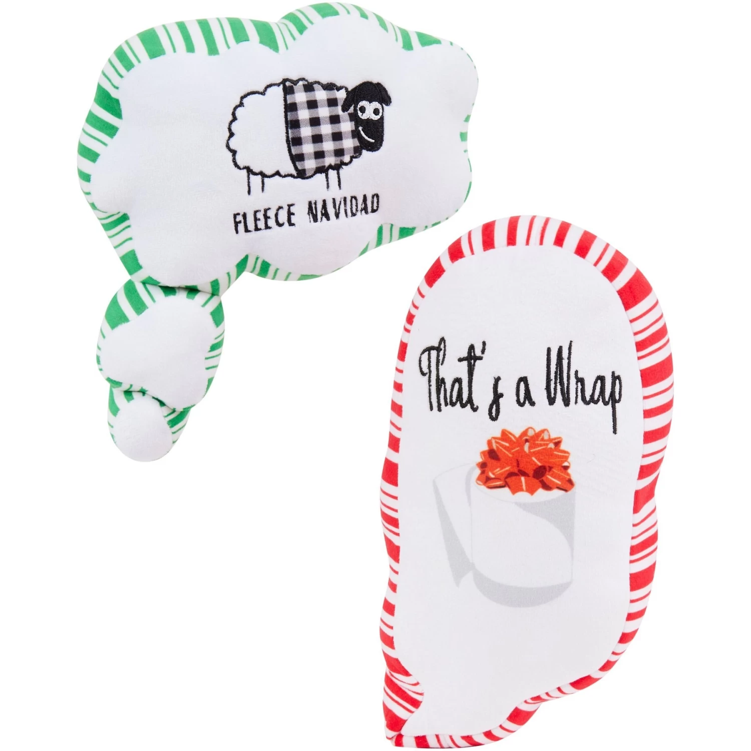 Frisco Holiday Thought Bubble Plush Squeaky Dog Toy, 2 Count 1 Frisco Holiday Thought Bubble Plush Squeaky Dog Toy, 2 Count