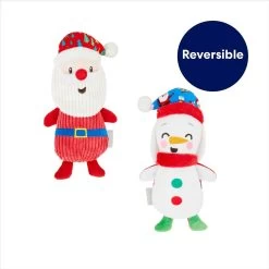 Frisco Holiday Santa & Snowman Reversible Plush Squeaky Dog Toy -Frisco 287263 PT2. AC SS1800 V1694812848