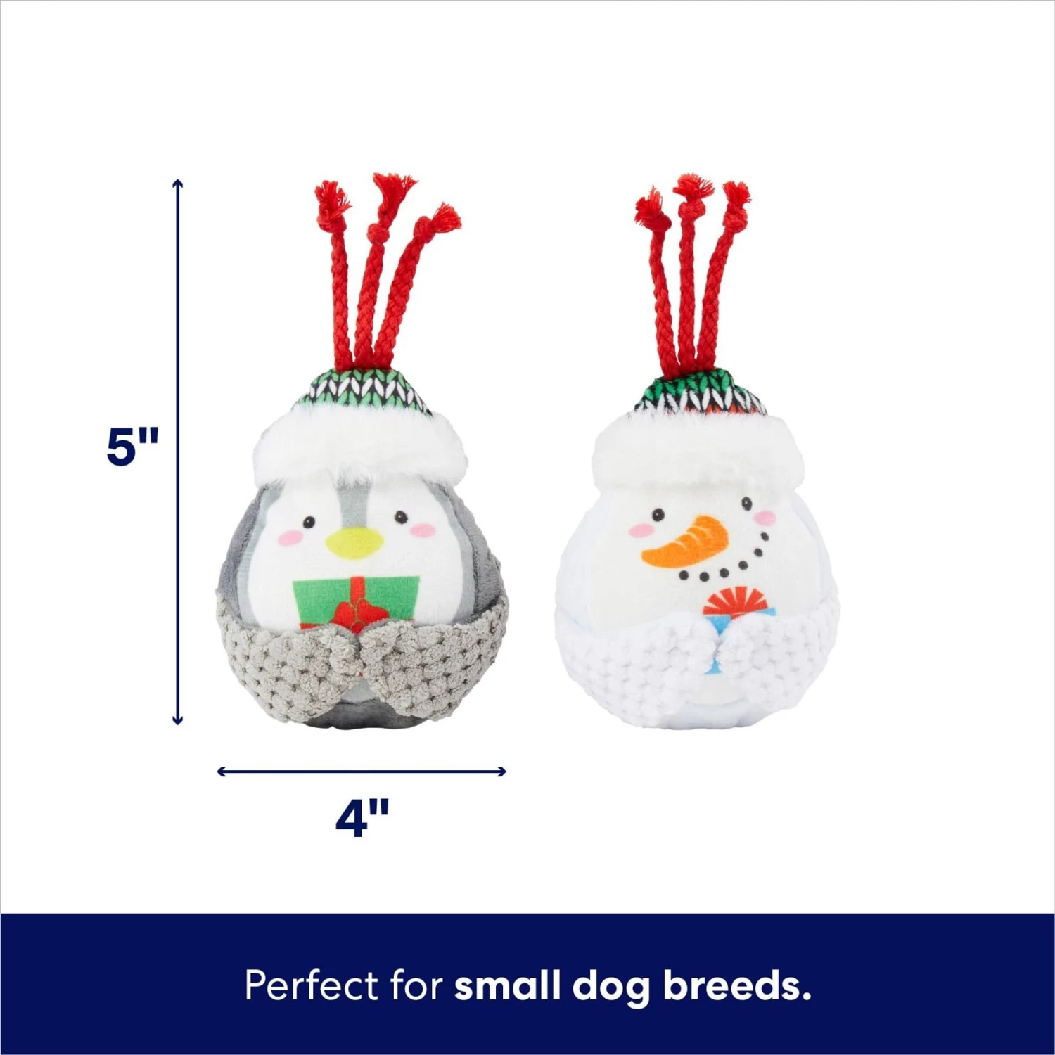 Frisco Holiday Penguin & Snowman Plush Squeaky Dog Toy 2 Frisco Holiday Penguin & Snowman Plush Squeaky Dog Toy - Image 2