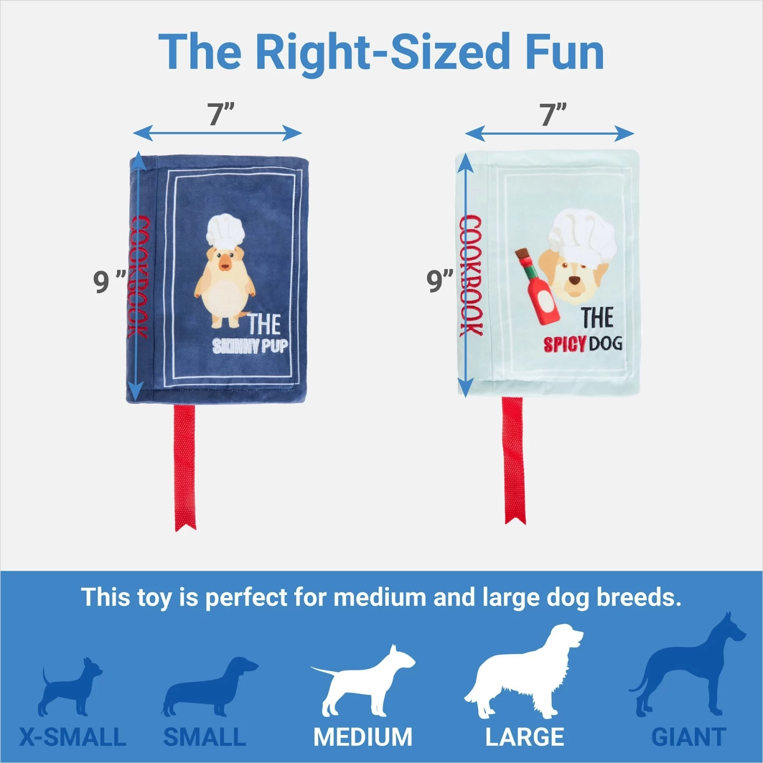 Frisco Cookbooks Plush Squeaky Dog Toy, 2 Count 2 Frisco Cookbooks Plush Squeaky Dog Toy, 2 Count - Image 2