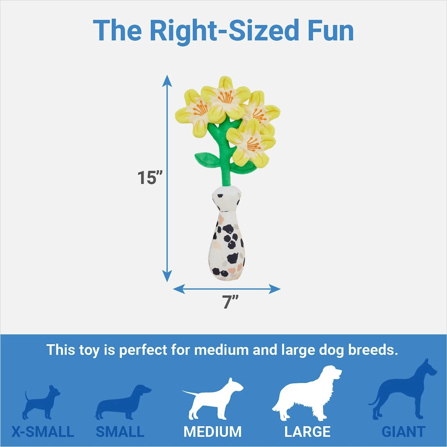 Frisco Brunch Flowers Plush Squeaky Dog Toy 2 Frisco Brunch Flowers Plush Squeaky Dog Toy - Image 2