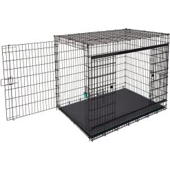 Frisco Heavy Duty Enhanced Lock Sliding Double Door Fold & Carry Wire Dog Crate & Mat Kit, 54 Inch -Frisco 297463 PT6. AC SS1800 V1633115115