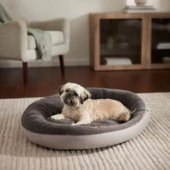 Frisco Herringbone Hi-Low Cuddler Dog & Cat Bed