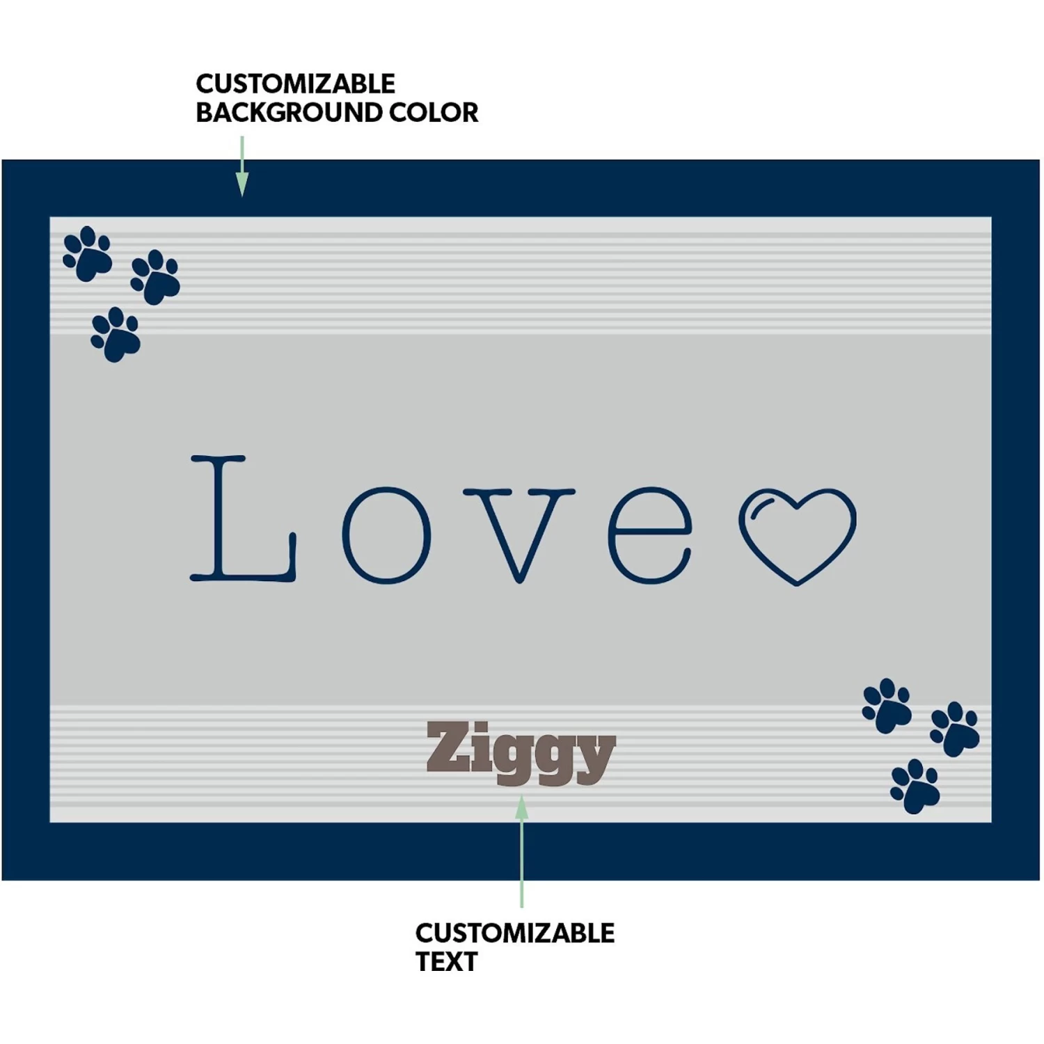Frisco Love Cutout Personalized Dog & Cat Placemat 2 Frisco Love Cutout Personalized Dog & Cat Placemat - Image 2